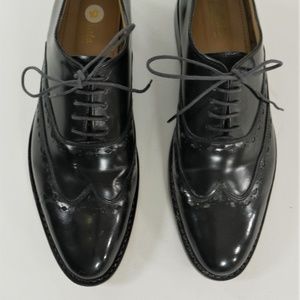 Lethato Black Oxford Wingtip  Leather Dress Shoes